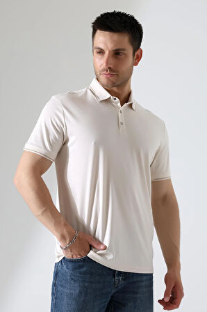 Erkek Çıt Çıt Detaylı Pamuklu Polo Yaka T-shirt