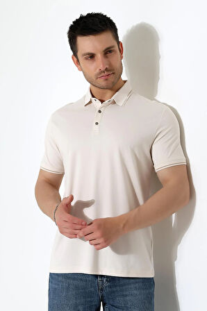 Erkek Çıt Çıt Detaylı Pamuklu Polo Yaka T-shirt