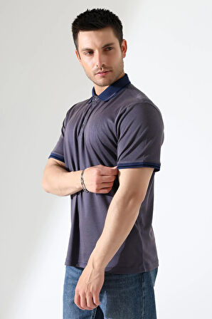 Erkek Çıt Çıt Detaylı Pamuklu Polo Yaka T-shirt