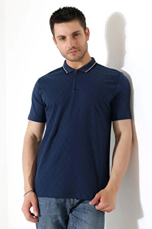 Erkek Polo Yaka Düz Renk Pamuklu Triko kısa kol T-shirt