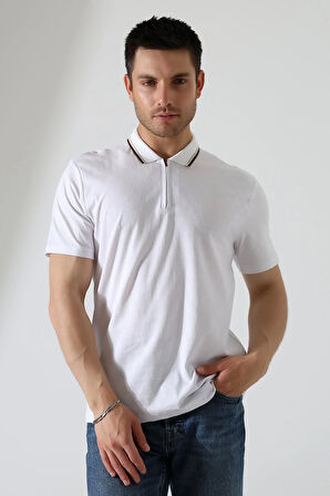 Erkek Polo Yaka Düz Renk Pamuklu Triko kısa kol T-shirt