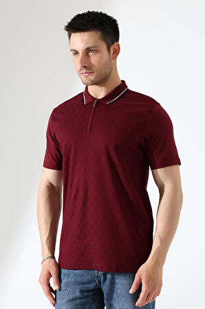Erkek Polo Yaka Düz Renk Pamuklu Triko kısa kol T-shirt