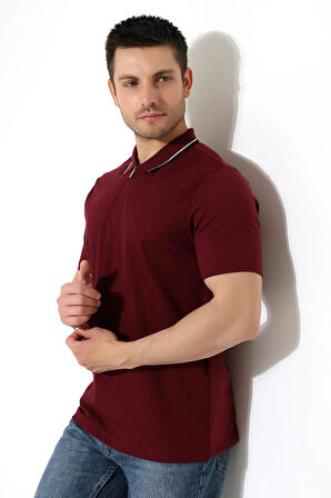 Erkek Polo Yaka Düz Renk Pamuklu Triko kısa kol T-shirt