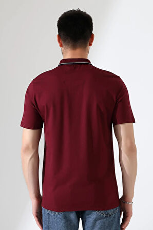 Erkek Polo Yaka Düz Renk Pamuklu Triko kısa kol T-shirt