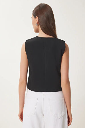 Fiyonk Bağlamalı Dokuma Yelek, Pamuklu Yazlık