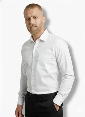 Erkek Uzun Kol Regular Fit Basıc Kolay Ütülenebilir Cepli Non İron Gömlek