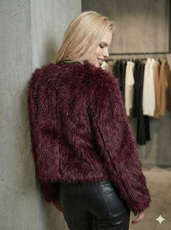 Kadın Bisiklet Yaka İçi Astarlı Çıtçıt Kapamalı Kürk Trend Moda, Rahat Kalıp ve Zarif Kışlık Mont D99845