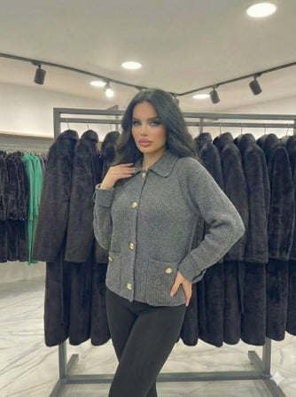 Kadın Yaka Detaylı Astarlı Slim Fit Kısa Mont