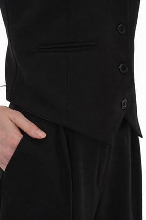 Kadın V Yaka Düğme Detaylı Astarlı Kumaş Yelek Pantolon İkili Takım 6709