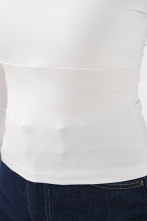 Kadın Kare Yaka Uzun Kollu Slim Fitt Vücuda Oturan Bluz 986