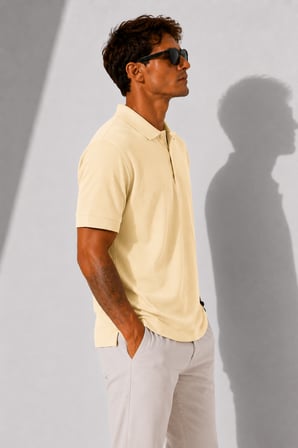 Erkek Kısa Kollu Fitilli Yarım Düğme Kapama Polo Yaka T-Shirt 26001