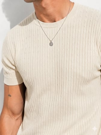 Erkek Kısa Kollu Bisiklet Yaka Esnek T-Shirt 26022