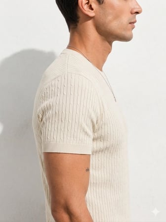 Erkek Kısa Kollu Bisiklet Yaka Esnek T-Shirt 26022