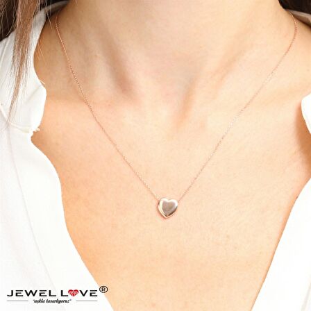TREND TASARIM ROSE GOLD KALP GÜMÜŞ KOLYE