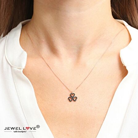 PIRLANTA MONTÜR TASARIM ONİKS TAS ROSE GOLD ÜÇLÜ KALP KOLYE