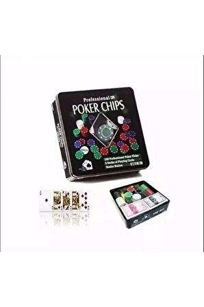 Texas Hold'em Poker Seti - 100 Chip - 2 Deste İskambil