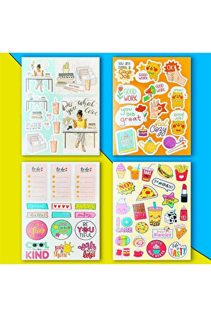 My Dıy Sticker Book 24 * 17 Cm 16 Sayfa Özel Tasarım Rengarenk Sticker Kitabı