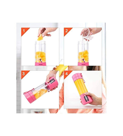 Portatif Taşınabilir El Blender 380 Ml Usb Şarjlı