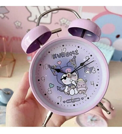 Kuromi Desenli pilli nostaljik Çalar Saat Masa saati
