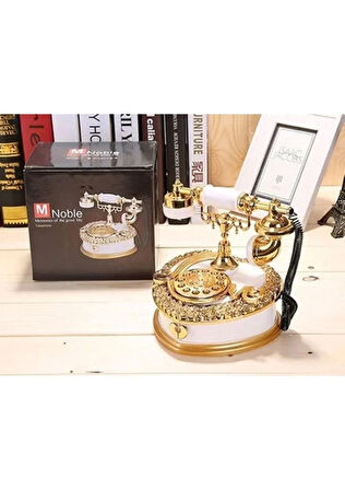 Nostaljik Polyester Telefon Müzik Ve Takı Mücevher Kutusu