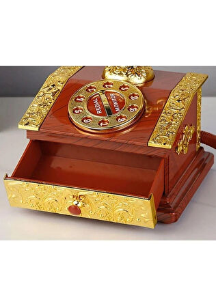 Nostaljik Telefon Müzik Kutusu Çekmeceli Takı Kutusu
