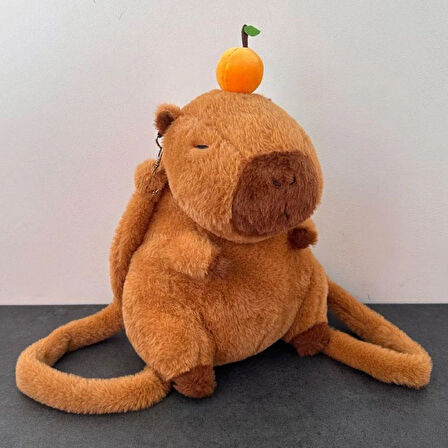 Capybara Peluş Çanta Sevimli Yumuşak Sırt Çantası 30cm 