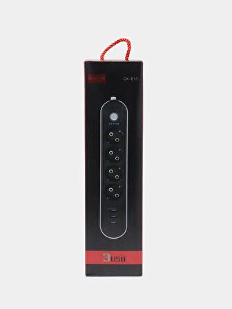 Akım Koruyuculu 3USB Port Hızlı Şarjlı 3Lü Priz