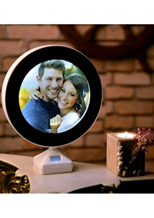 Led Işıklı Fotoğraflı oval Sihirli Ayna