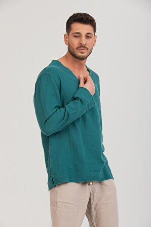 Erkek %100 Pamuk Rahat Kesim Uzun Kollu T-Shirt - Şık Ve Modern Tasarım