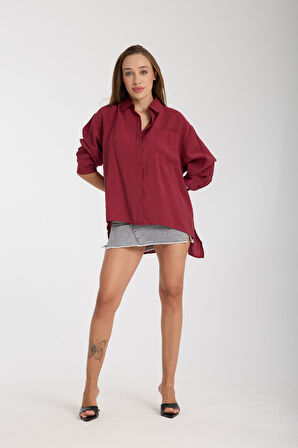 %100 Pamuk Yazlık Gömlek – Rahat Bol Kesim, Uzun Kollu, Şık Tunik Tarzı