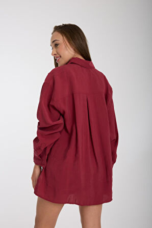 %100 Pamuk Yazlık Gömlek – Rahat Bol Kesim, Uzun Kollu, Şık Tunik Tarzı