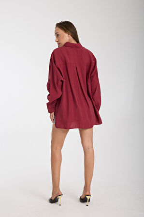 %100 Pamuk Yazlık Gömlek – Rahat Bol Kesim, Uzun Kollu, Şık Tunik Tarzı