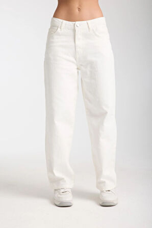 %100 Pamuk Yüksek Bel Rahat Ve Nefes Alabilir Kot Pantolon