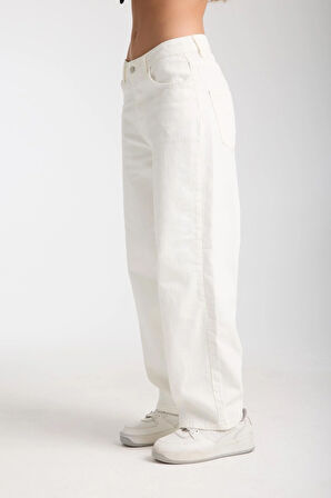 %100 Pamuk Yüksek Bel Rahat Ve Nefes Alabilir Kot Pantolon