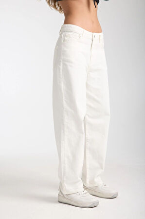 %100 Pamuk Yüksek Bel Rahat Ve Nefes Alabilir Kot Pantolon