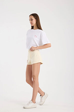 %100 Pamuk Şort - Yüksek Bel, Trendy Ve Konforlu Günlük Giyim