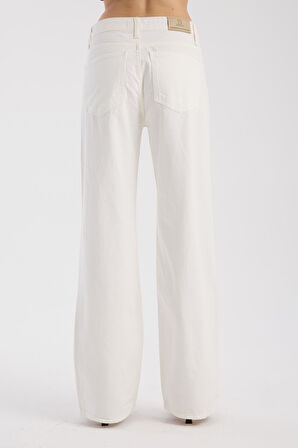 %100 Pamuk Geniş Paça Yazlık Rahat Ve Şık Spor Kot Pantolon