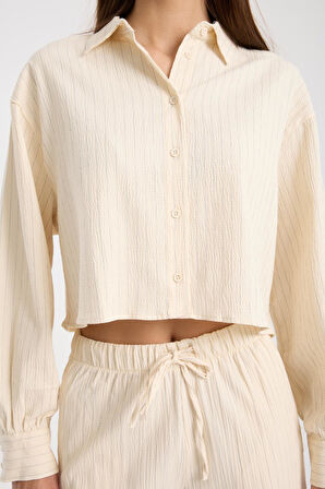 %100 Pamuk Kadın Gömlek Ve Pantolon Takımı - Rahat Kesim Yazlık Kombin