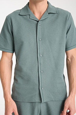 Erkek Pamuklu Şort Ve Gömlek Takım- Rahat Ve Yumuşak %100 Pamuk Kumaş, Yazlık Ve Günlük Kullanım Seti