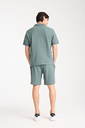 Erkek Pamuklu Şort Ve Gömlek Takım- Rahat Ve Yumuşak %100 Pamuk Kumaş, Yazlık Ve Günlük Kullanım Seti