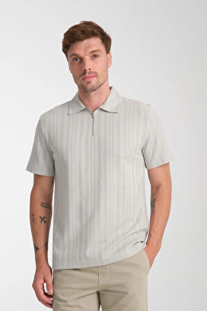 %100 Pamuk Erkek  Fermuar Detaylı T-Shirt - Soft Ve Basic Günlük Kullanım