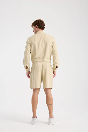 Erkek Spor Ve Günlük Takım - Şık Ve Rahat Pamuklu Şort Ve Gömlek