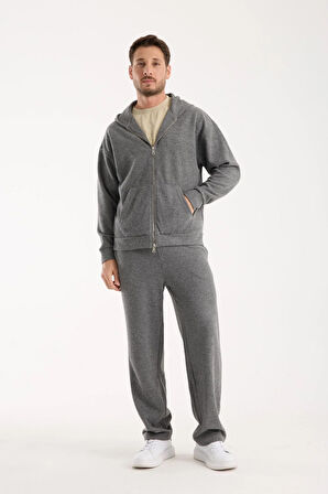 %100 Pamuk Kapüşonlu Fermuarlı Erkek Sweatshirt