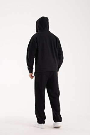 %100 Pamuk Kapüşonlu Fermuarlı Erkek Sweatshirt
