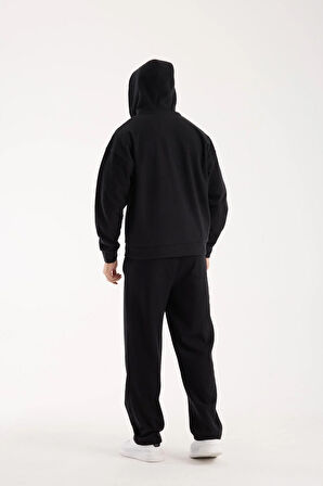 %100 Pamuk Kapüşonlu Fermuarlı Erkek Sweatshirt