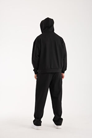 Erkek %100 Pamuk Fermuarlı Kapüşonlu Sweatshirt - Basic Rahat Hoodie