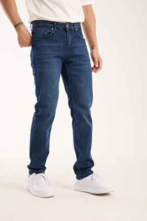Erkek Kot Pantolon Jean Regular Fit Pamuklu Esnek Straight Leg Denim - %98 Pamuk 52 Lycra