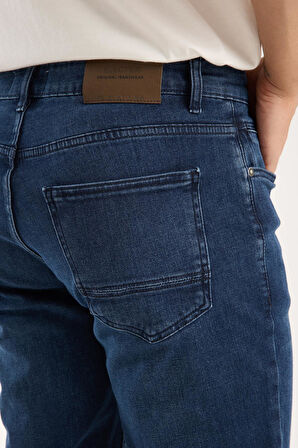 Erkek Kot Pantolon Jean Regular Fit Pamuklu Esnek Straight Leg Denim - %98 Pamuk 52 Lycra