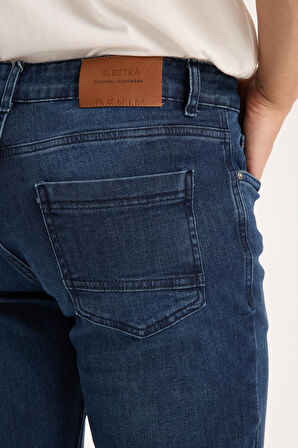 Erkek Regular Fit Likralı Esnek Kot Pantolon - %98 Pamuk %2 Lycra