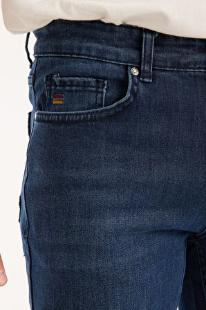 Erkek Regular Fit Likralı Esnek Kot Pantolon - %98 Pamuk %2 Lycra